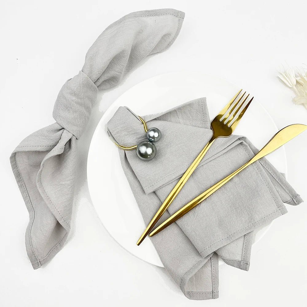 Lot 12 Serviettes de table en coton couleur claire 30x45