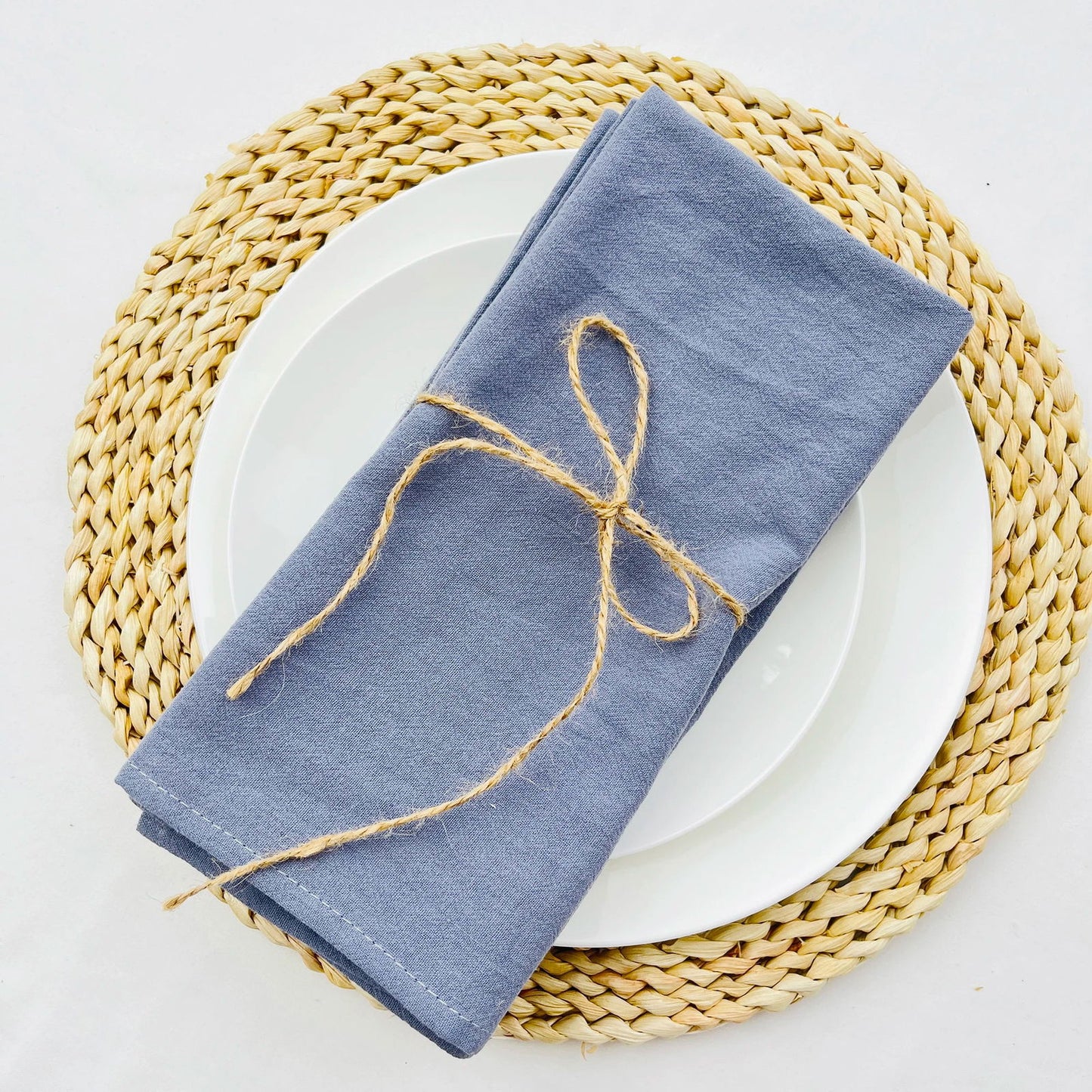 Lot 12 Serviettes de table en coton couleur foncée 30x45