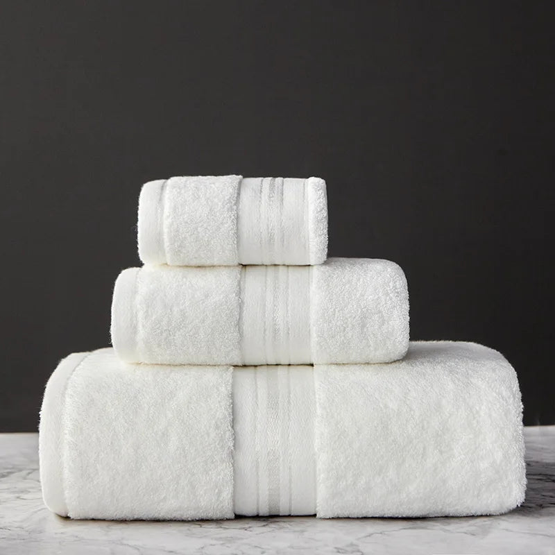 Lot 3Pcs Essuie main Serviette Drap Bain en coton égyptien 6 coloris