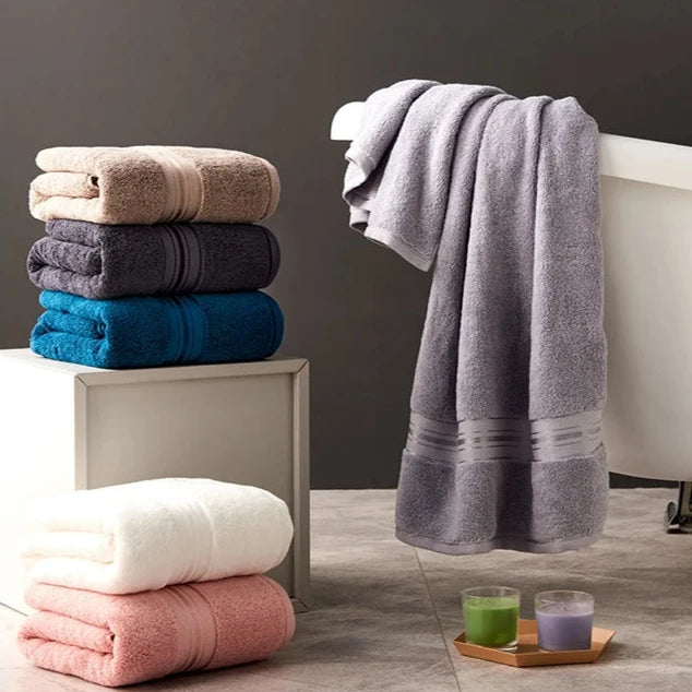 Lot 3Pcs Essuie main Serviette Drap Bain en coton égyptien 6 coloris