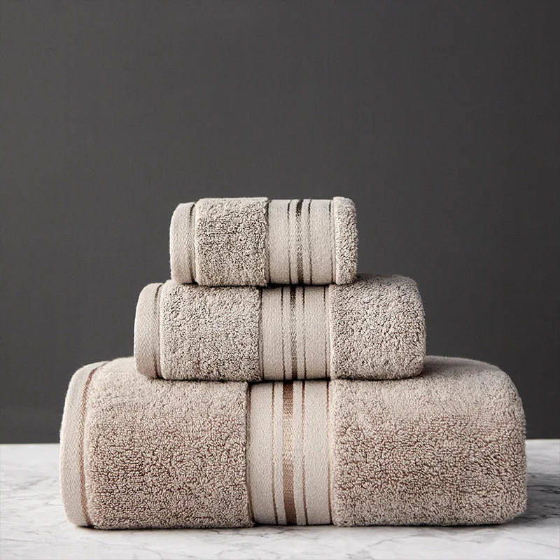 Lot 3Pcs Essuie main Serviette Drap Bain en coton égyptien 6 coloris