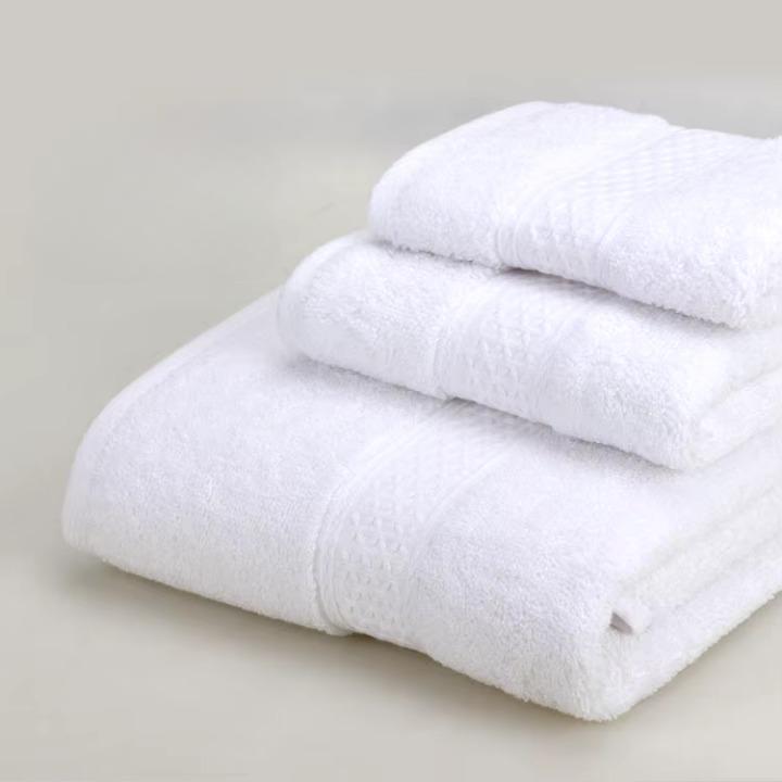 Lot 3pcs Essuie main, Serviette et Drap de bain en coton doux éponge 5 coloris naturels 360Gr