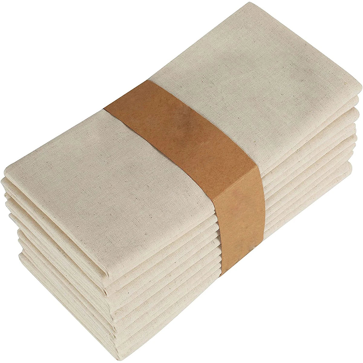 Lot 6 Serviettes table beige en polyester 45x45