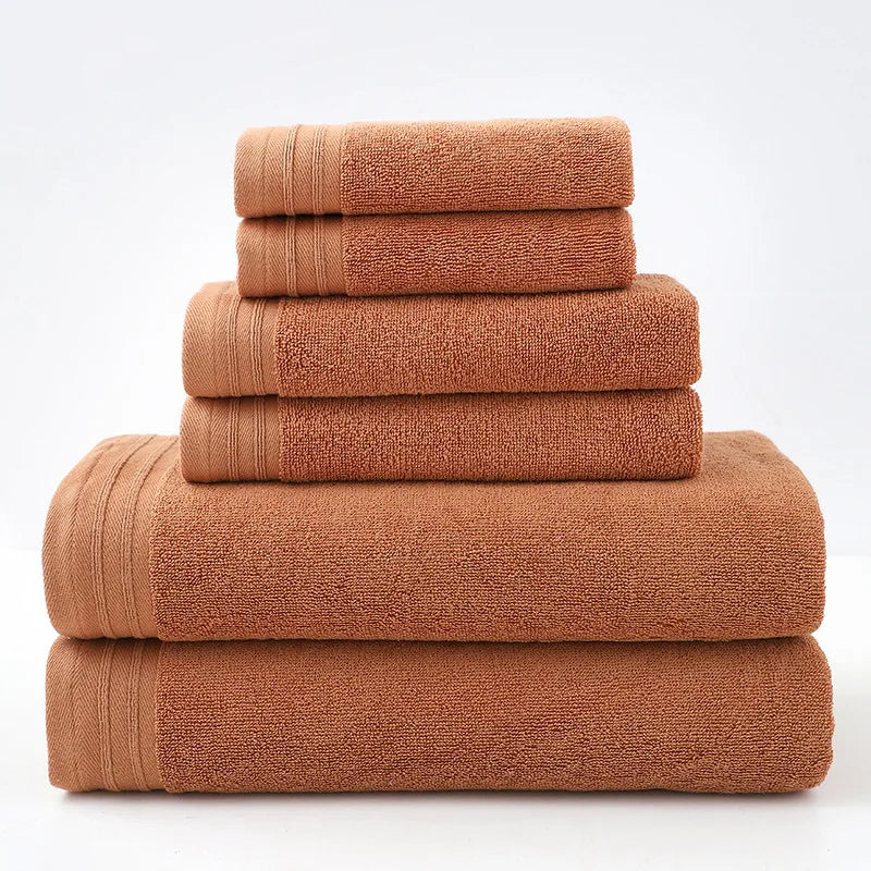 Lot 6pcs Essuie main Serviette Drap Bain en coton bio 4 coloris