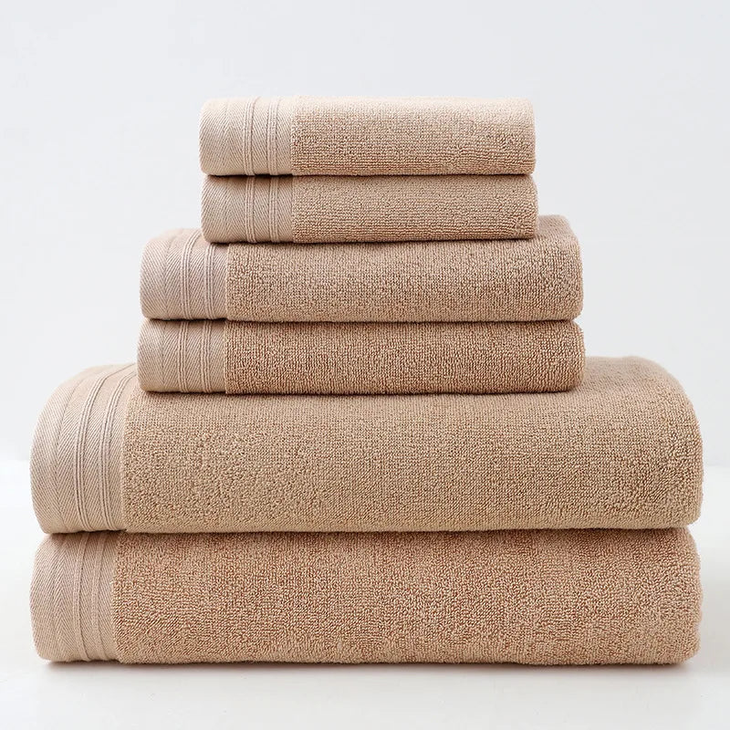 Lot 6pcs Essuie main Serviette Drap Bain en coton bio 4 coloris