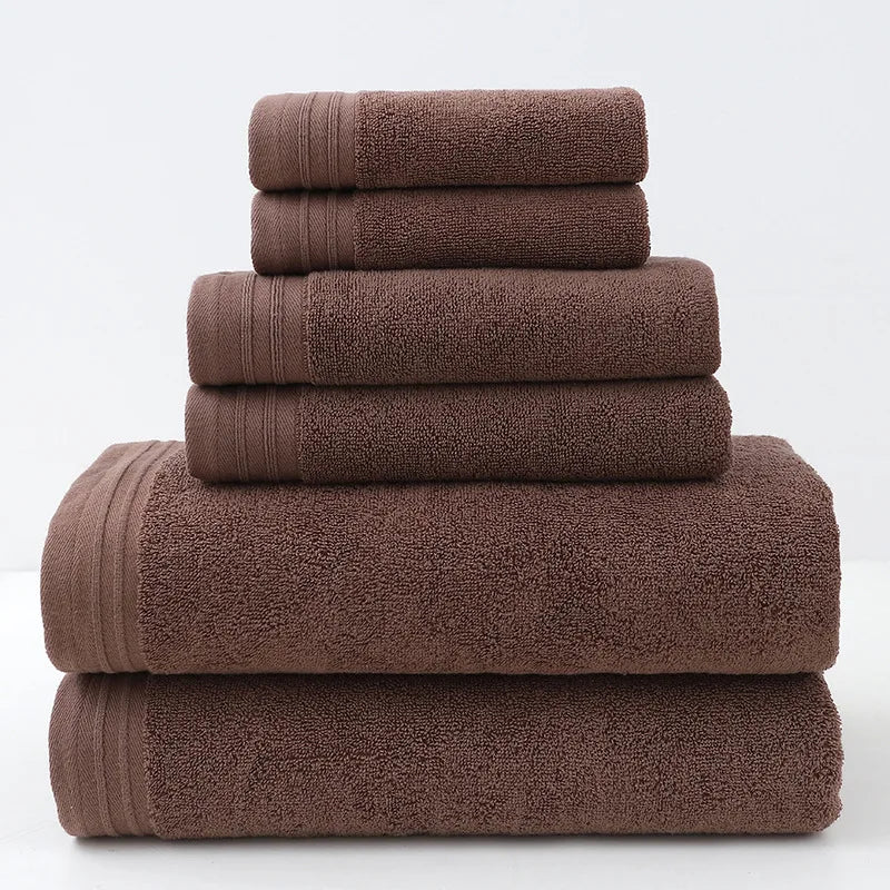 Lot 6pcs Essuie main Serviette Drap Bain en coton bio 4 coloris