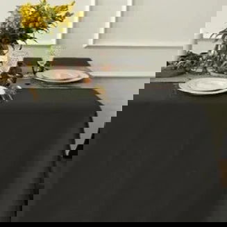 Nappe en lin unie noire