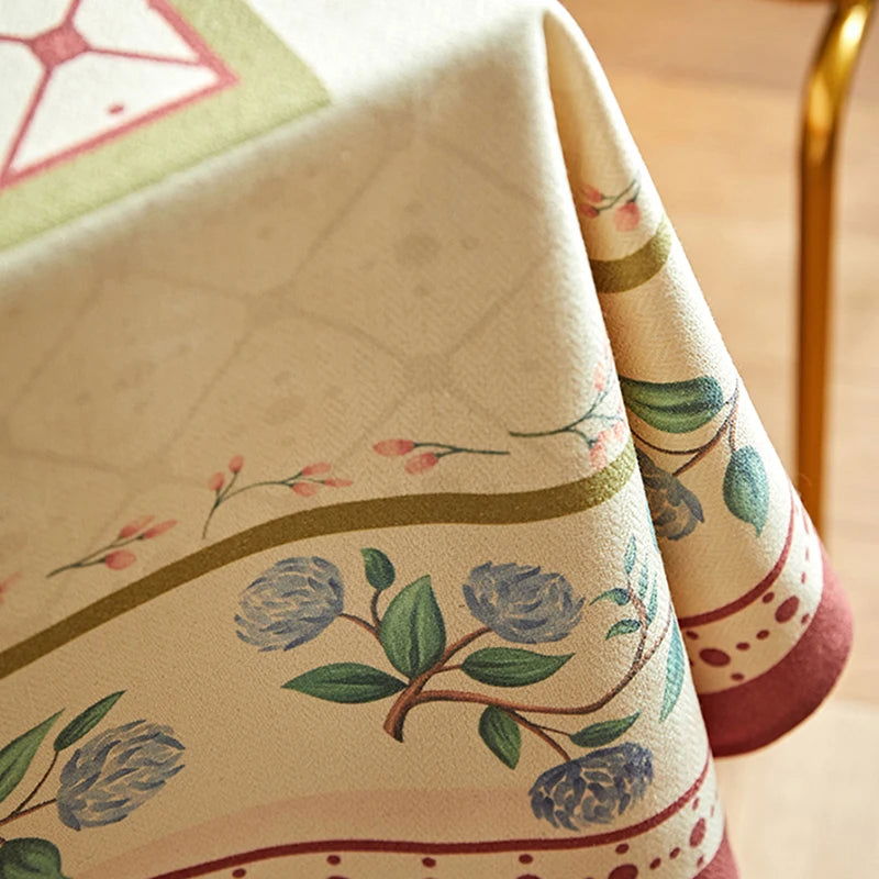 Nappe imprimée laine de lin motif pastoral américain