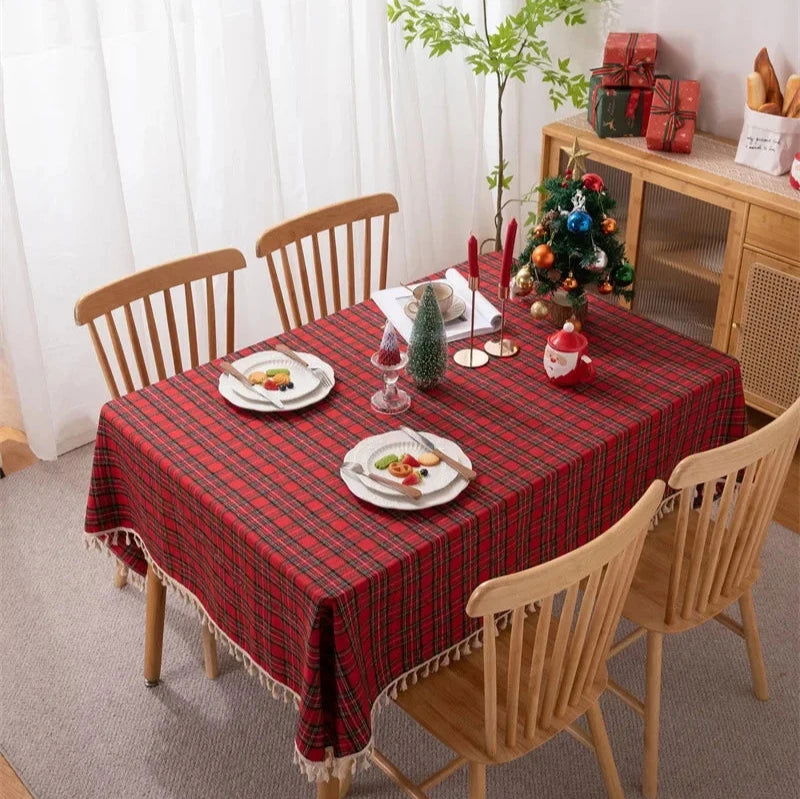 Nappe Tartan de Noël rouge