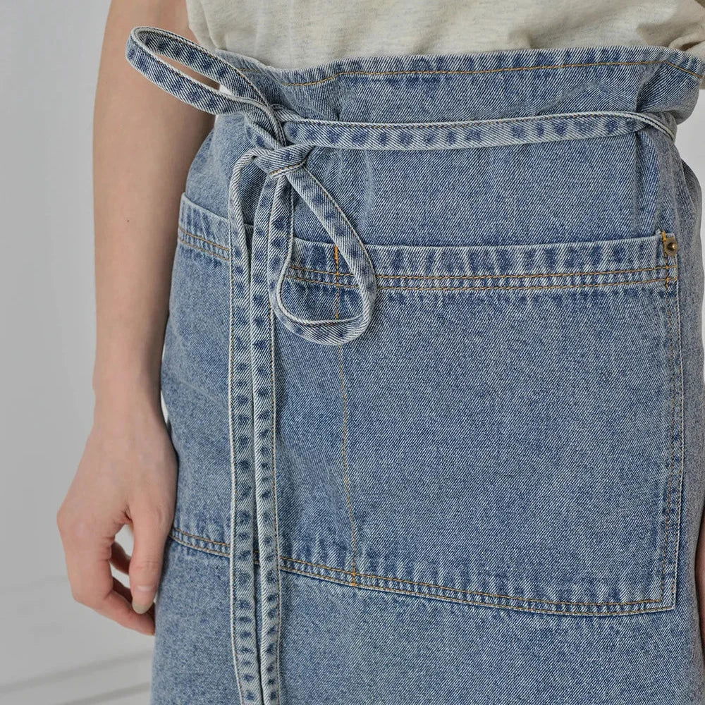 Demi tablier en coton denim