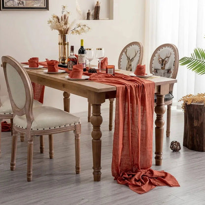 Lot 10 Serviettes de table de Fête en coton mousseline uni 32x32