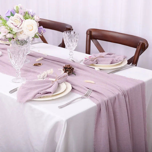 Lot 10 Serviettes de table de Fête en coton mousseline uni pâle 32x32