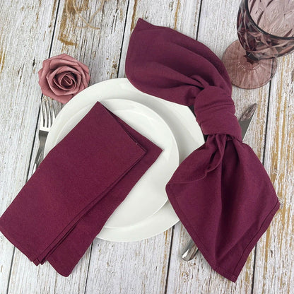 Lot 12 Serviettes de table en coton couleur foncée 30x45