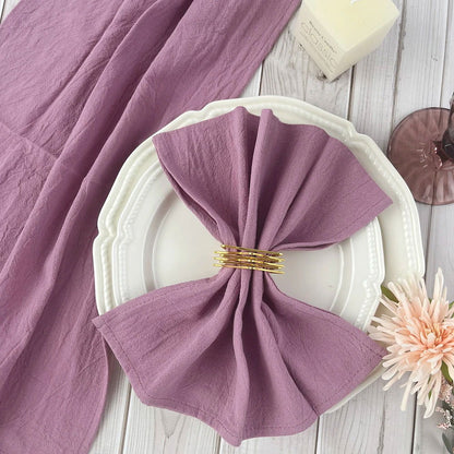 Lot 12 Serviettes de table en coton couleur foncée 30x45