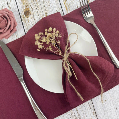Lot 12 Serviettes de table en coton couleur foncée 30x45