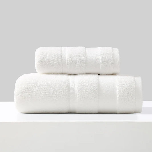 Lot 1 Serviette Toilette et 1 de Bain en coton 6 coloris 34x74/70x140