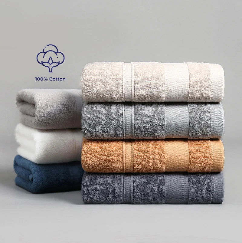 Lot 1 Serviette de toilette et 1 de bain en coton uni 34x74/70x140