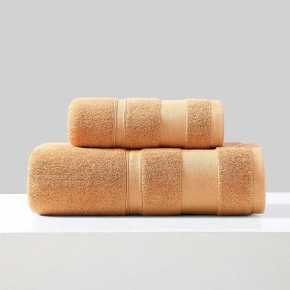 Lot 1 Serviette de toilette et 1 de bain en coton uni 34x74/70x140