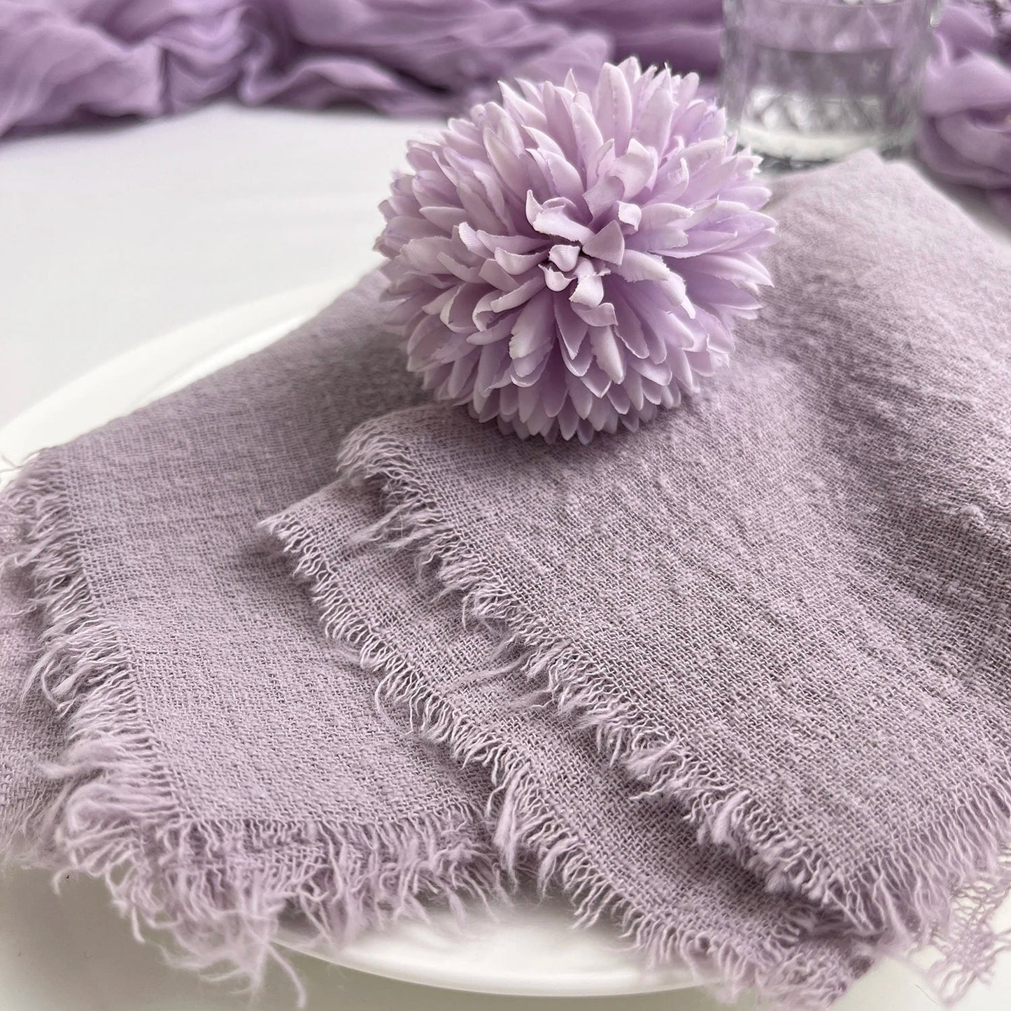 Lot 24 Serviettes de table de Fête en gaze de coton uni pâle