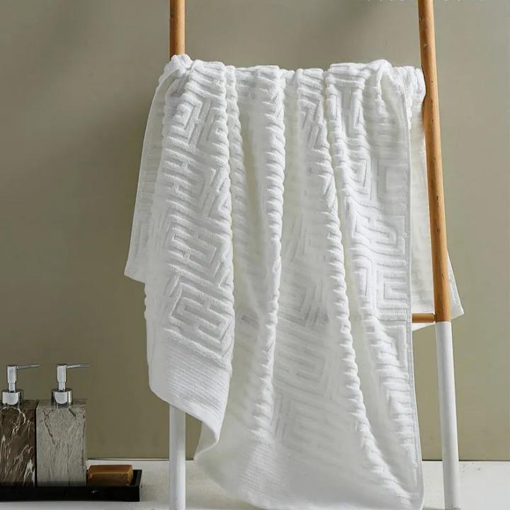 Drap de Bain Jacquard en coton 4 coloris (360gr-75x150)