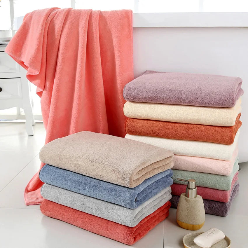 Lot 2 Serviettes Toilette et Bain en molleton 8 coloris (360gr-35x75/70x140)