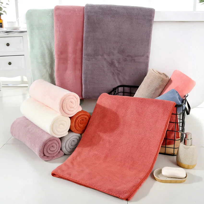 Lot 2 Serviettes Toilette et Bain en molleton 8 coloris (360gr-35x75/70x140)