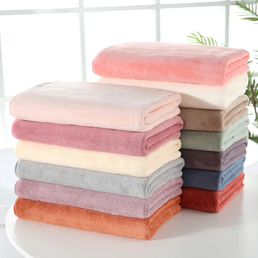 Lot 2 Serviettes Toilette et Bain en molleton 8 coloris (360gr-35x75/70x140)
