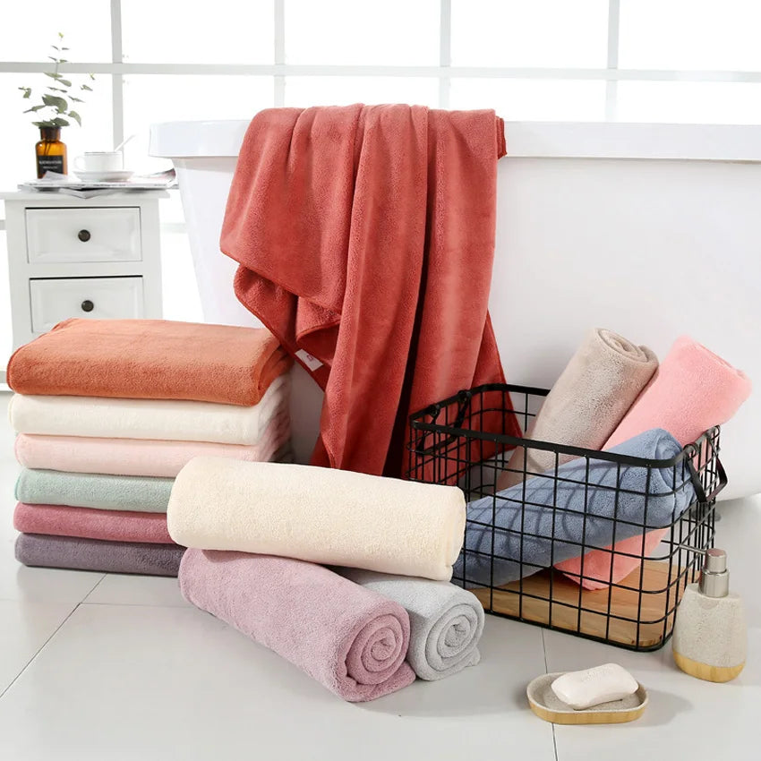 Lot 2 Serviettes Toilette et Bain en molleton 8 coloris (360gr-35x75/70x140)