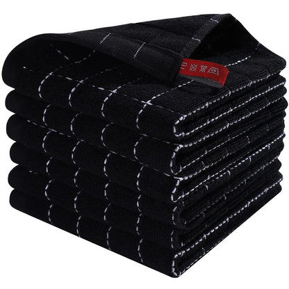 Lot 6 Essuie Mains coton éponge coloris rayés 33x33