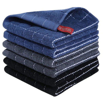 Lot 6 Essuie Mains coton éponge coloris rayés 33x33