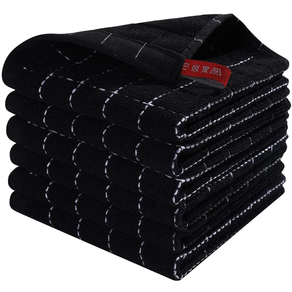 Lot 6 Essuie Mains coton éponge coloris rayés 33x33