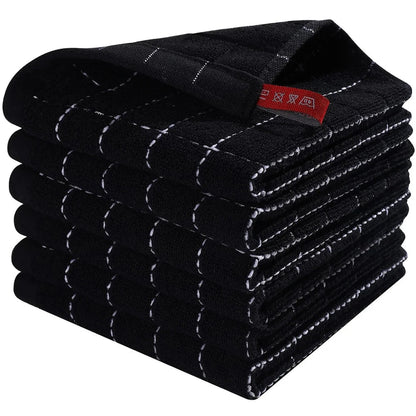 Lot 6 Essuie Mains coton éponge coloris rayés 33x33