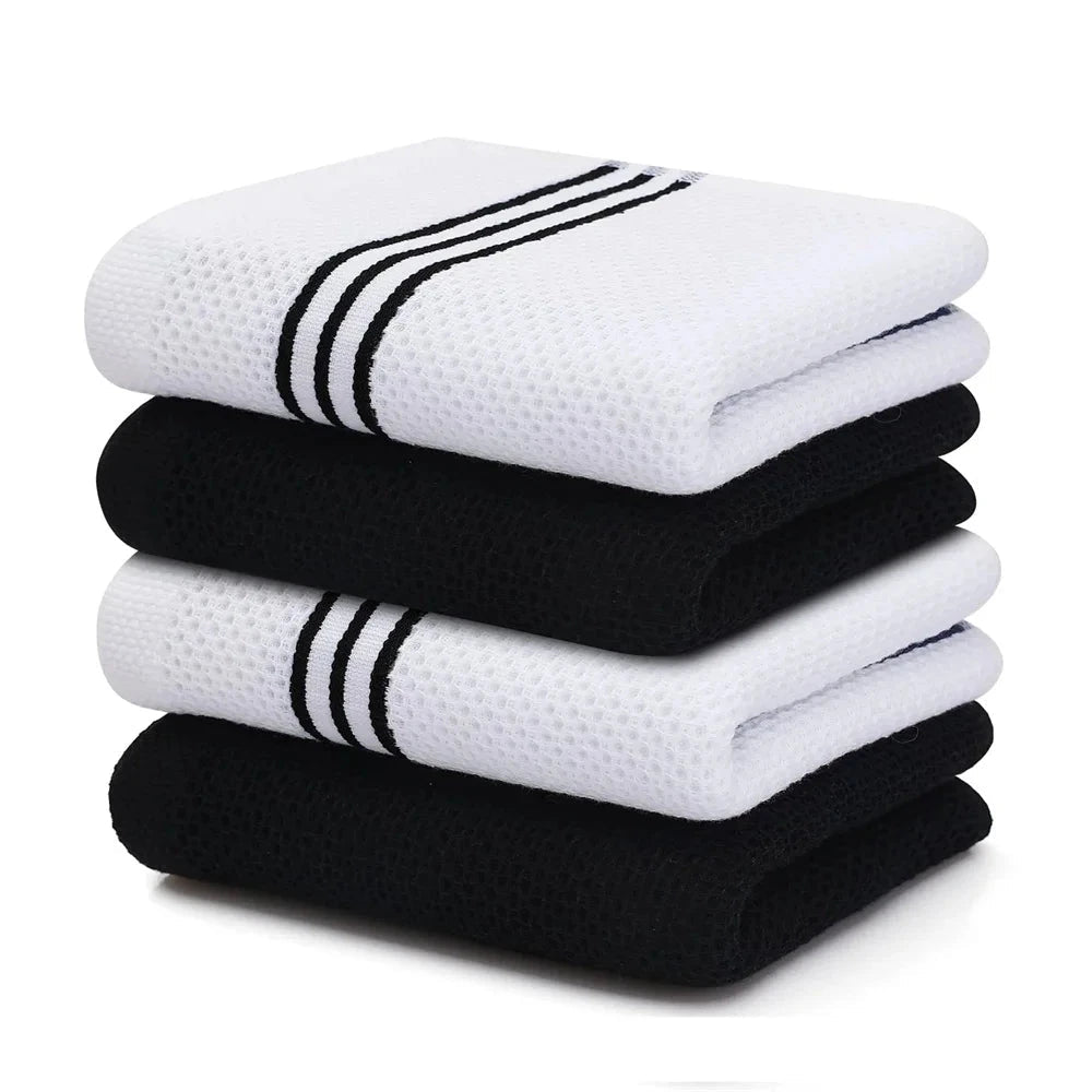 Lot 6 Essuie Mains coton éponge coloris rayés 33x33