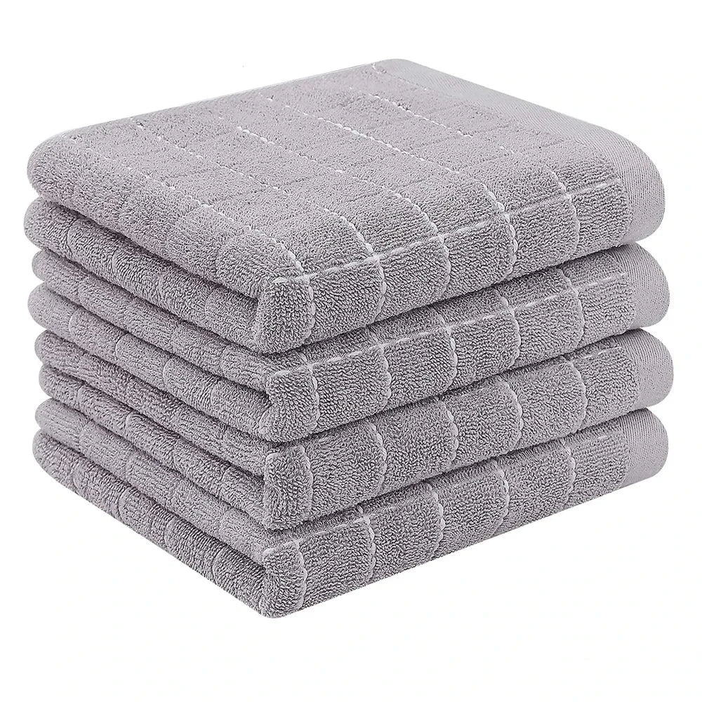Lot 6 Essuie Mains coton éponge coloris rayés 33x33