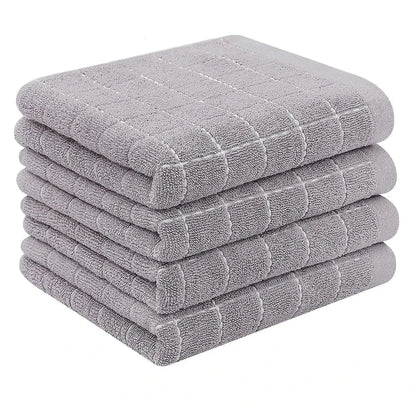 Lot 6 Essuie Mains coton éponge coloris rayés 33x33