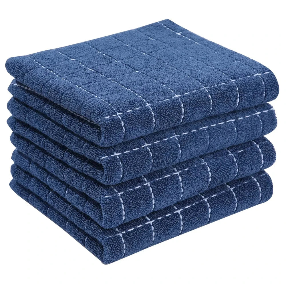 Lot 6 Essuie Mains coton éponge coloris rayés 33x33