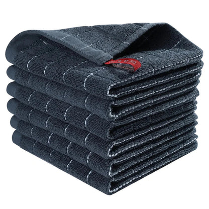 Lot 6 Essuie Mains coton éponge coloris rayés 33x33