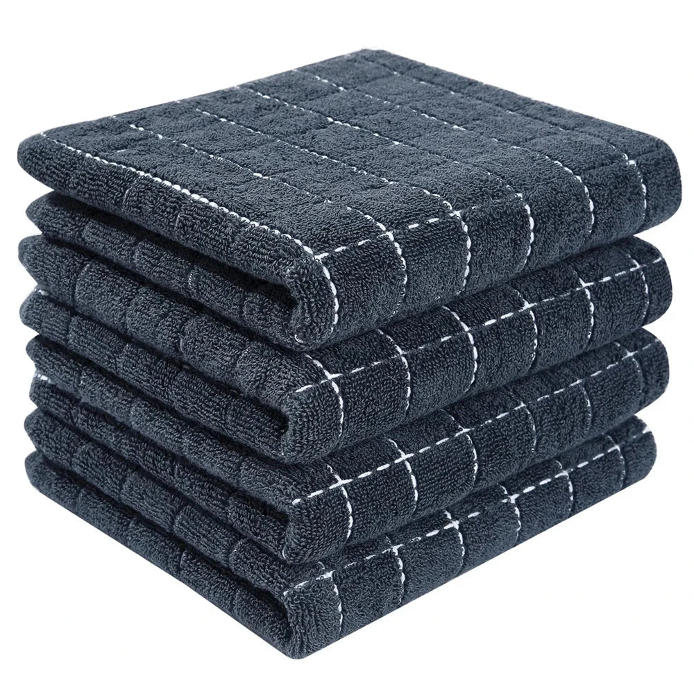 Lot 6 Essuie Mains coton éponge coloris rayés 33x33