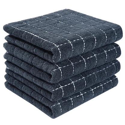 Lot 6 Essuie Mains coton éponge coloris rayés 33x33