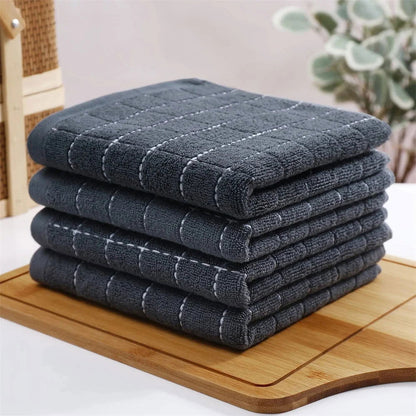 Lot 6 Essuie Mains coton éponge coloris rayés 33x33