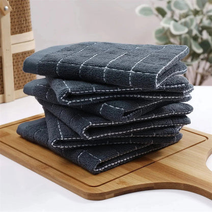 Lot 6 Essuie Mains coton éponge coloris rayés 33x33