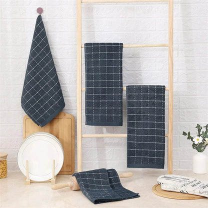 Lot 6 Essuie Mains coton éponge coloris rayés 33x33