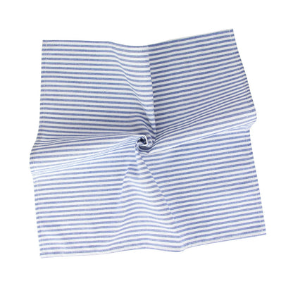 Lot de 12 serviettes de table Tartan rayé en polycoton lin noir 43x43