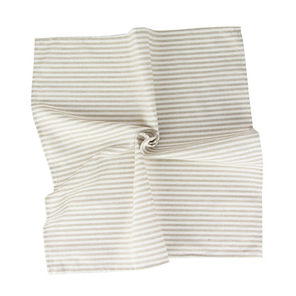 Lot de 12 serviettes de table Tartan rayé en polycoton lin noir 43x43