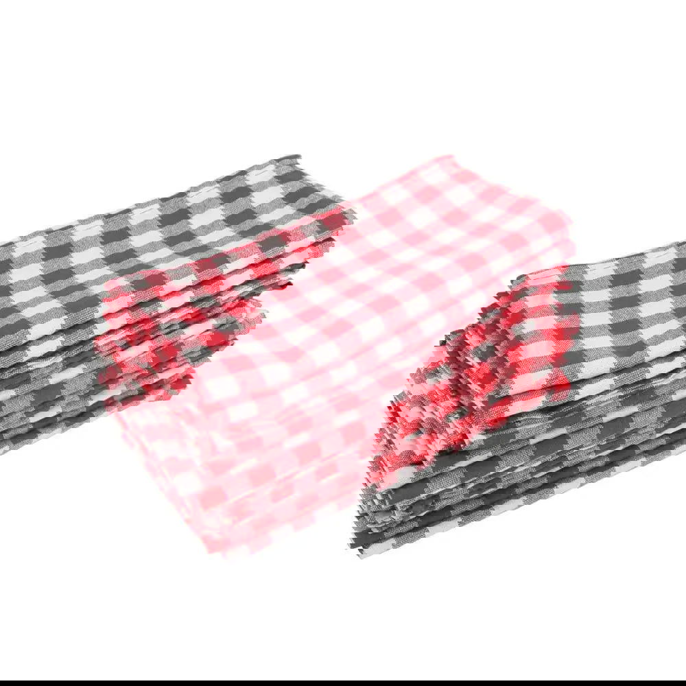 Lot de 12 serviettes de table en polycoton Tartan 40x40