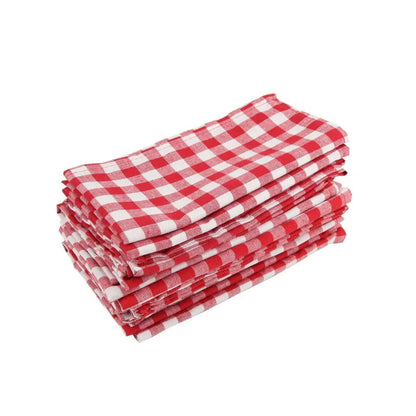 Lot de 12 serviettes de table en polycoton Tartan 40x40