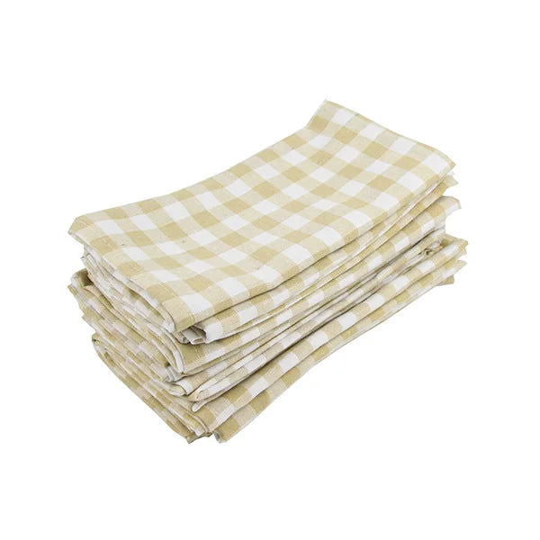 Lot de 12 serviettes de table en polycoton Tartan 40x40