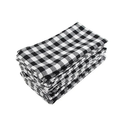 Lot de 12 serviettes de table en polycoton Tartan 40x40