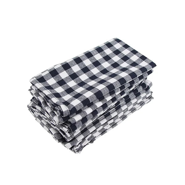 Lot de 12 serviettes de table en polycoton Tartan 40x40