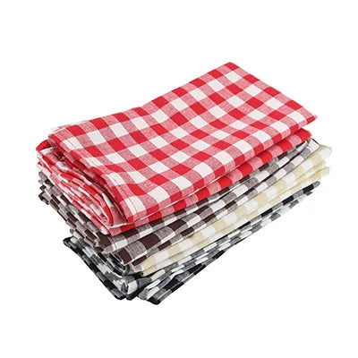Lot de 12 serviettes de table en polycoton Tartan 40x40